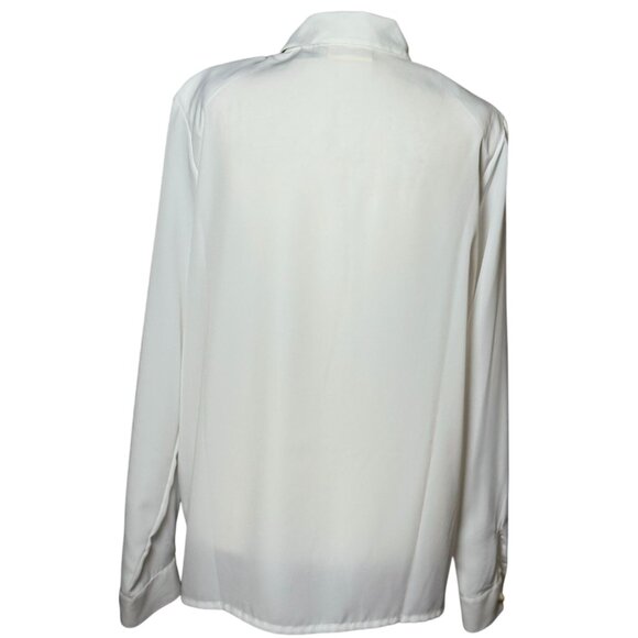 Vintage Jaclyn Smith White Embroidered Blouse With Pearl Buttons Size 14 - Picture 7 of 11